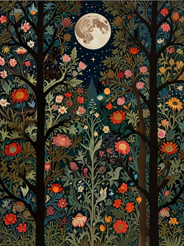 William Morris Clair de lune dans la Forêt 201