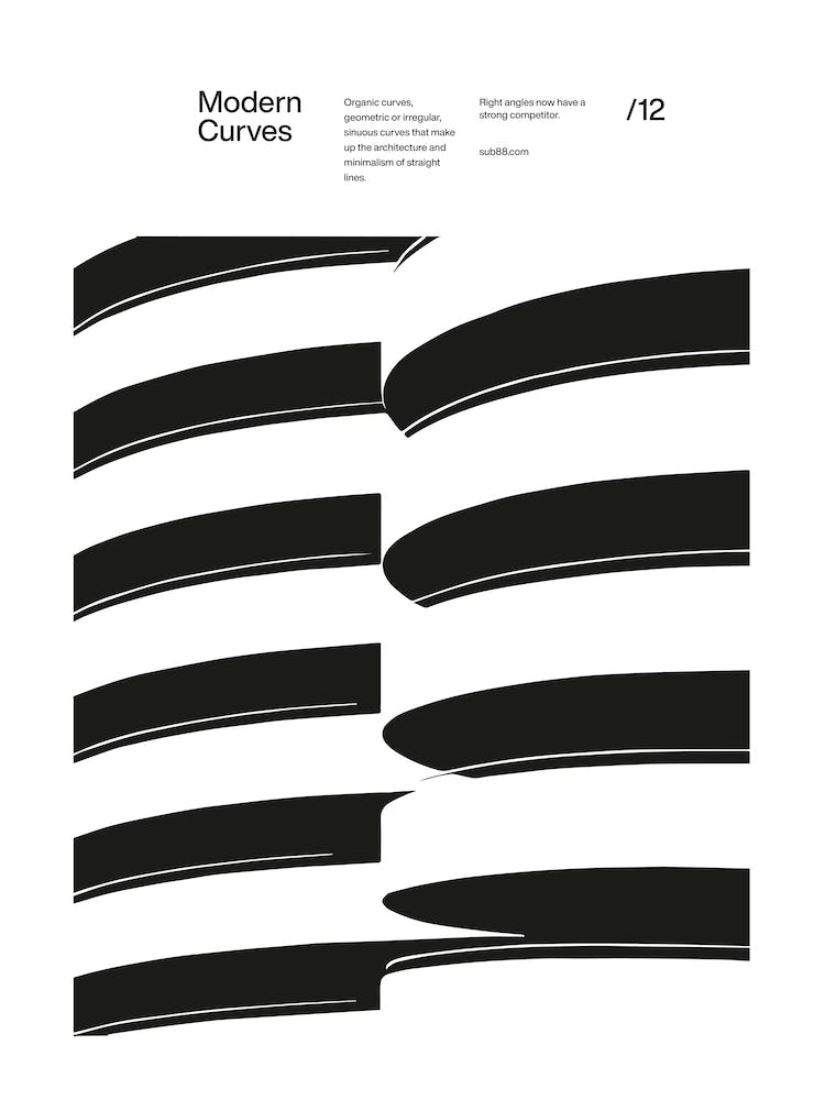 Modern Curves 12, Modern Architecture Design Poster, minimalist interior wall decor