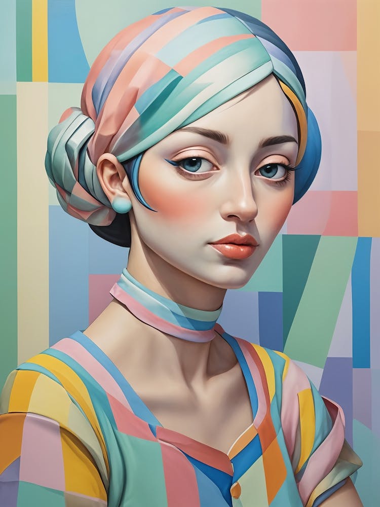 Colourful Abstract Portrait Of A Woman no3