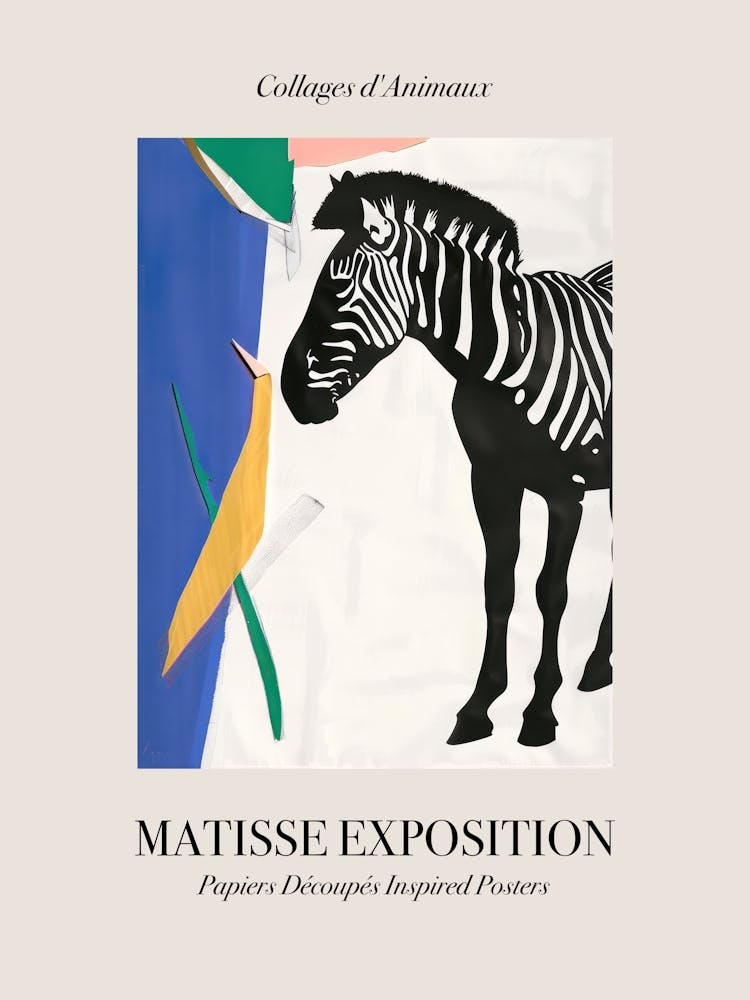 Zebra 2 Matisse Inspirierte Exposition Tiere Poster