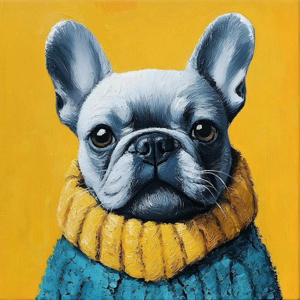Frenchie In Yellow And Blue 8