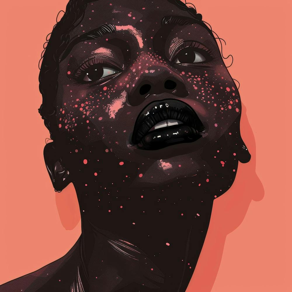 African Girl With Pink Paint