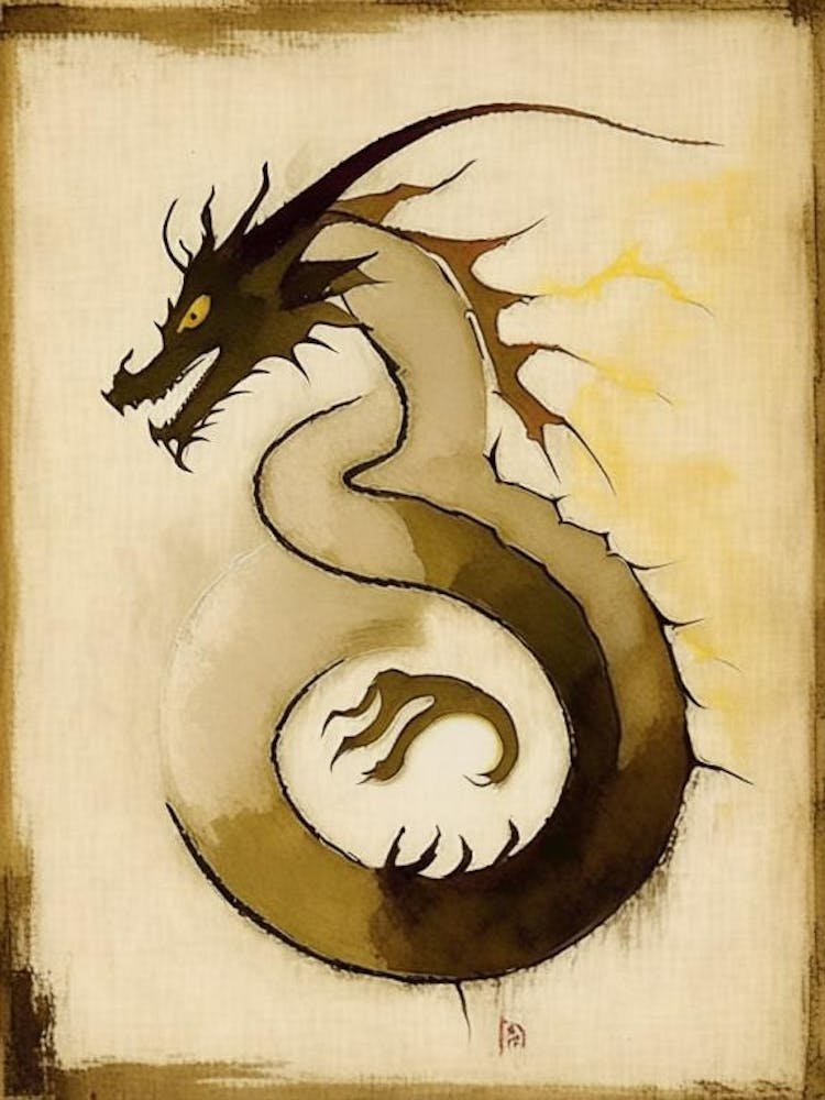 Dragon Symbol 1, Abstract Painting