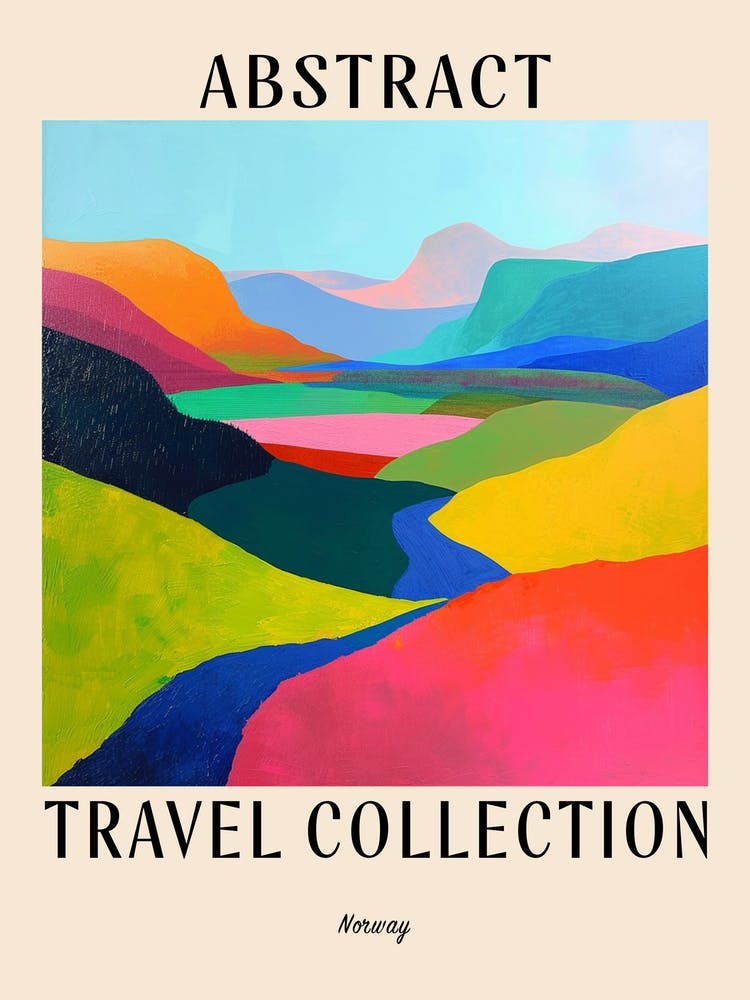 Abstract Travel Collection Poster Norway 2