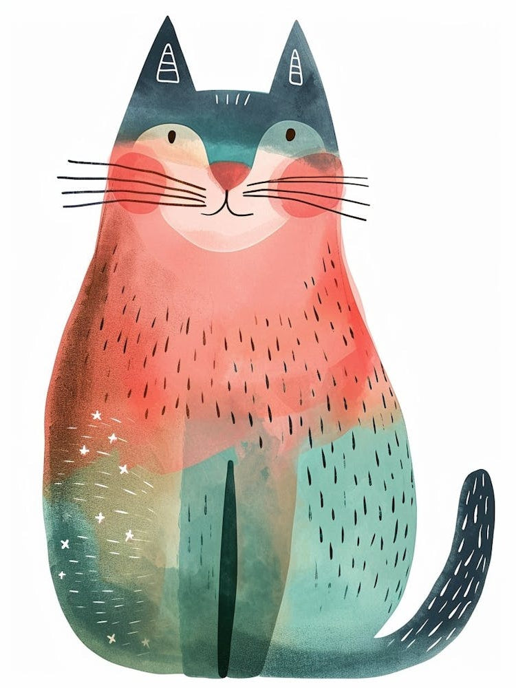 Tiffany Cat Clipart Illustration 2