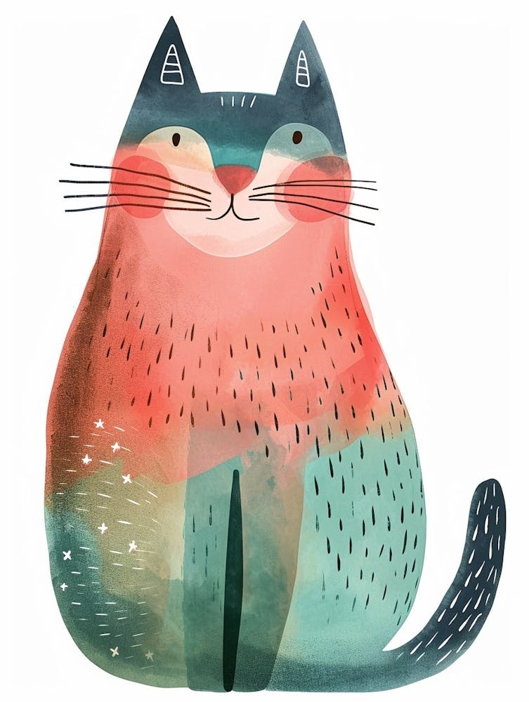 Tiffany Cat Clipart Illustration 2