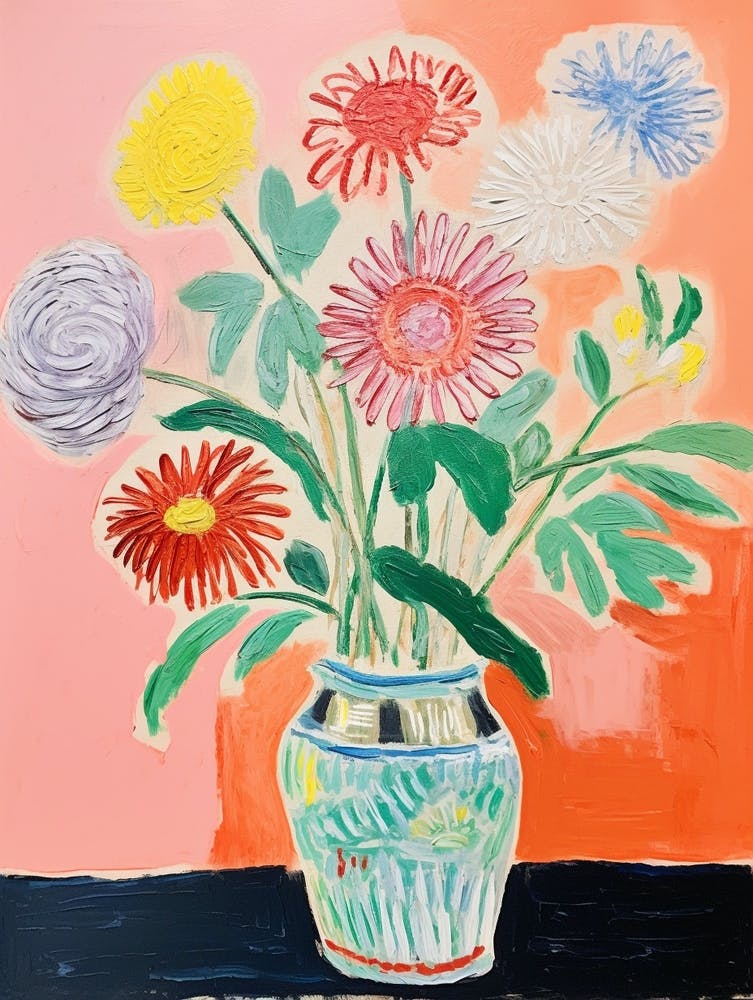 Flower Painting Fauvist Style Chrysanthemum 3