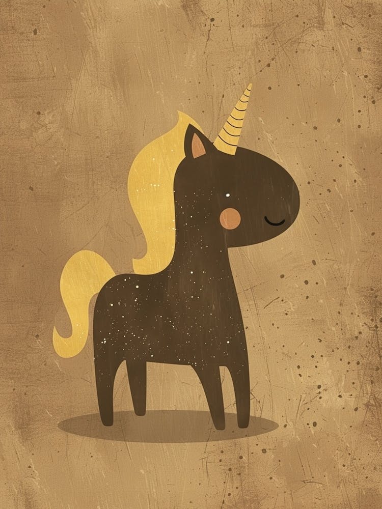 Muted Pastels Mustard Unicorn Kids Storybook Style 2
