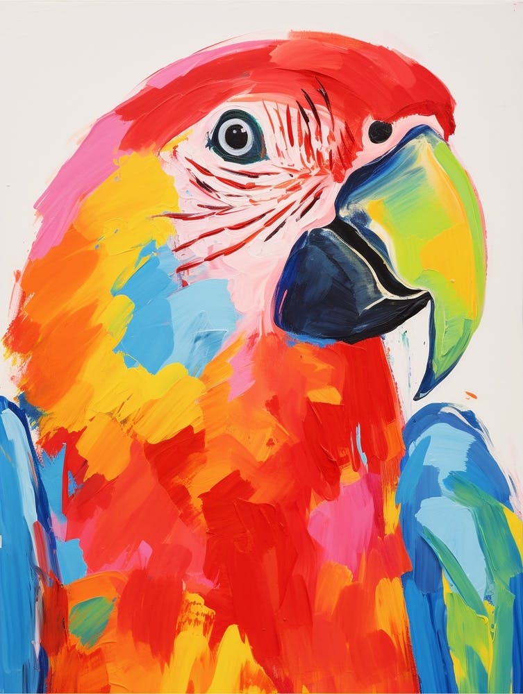 Peinture d'oiseau colorée - Perroquet 3