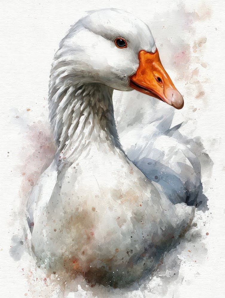 Aihrgdesign Isolated Watercolor Painting Of Birds Goose With 9