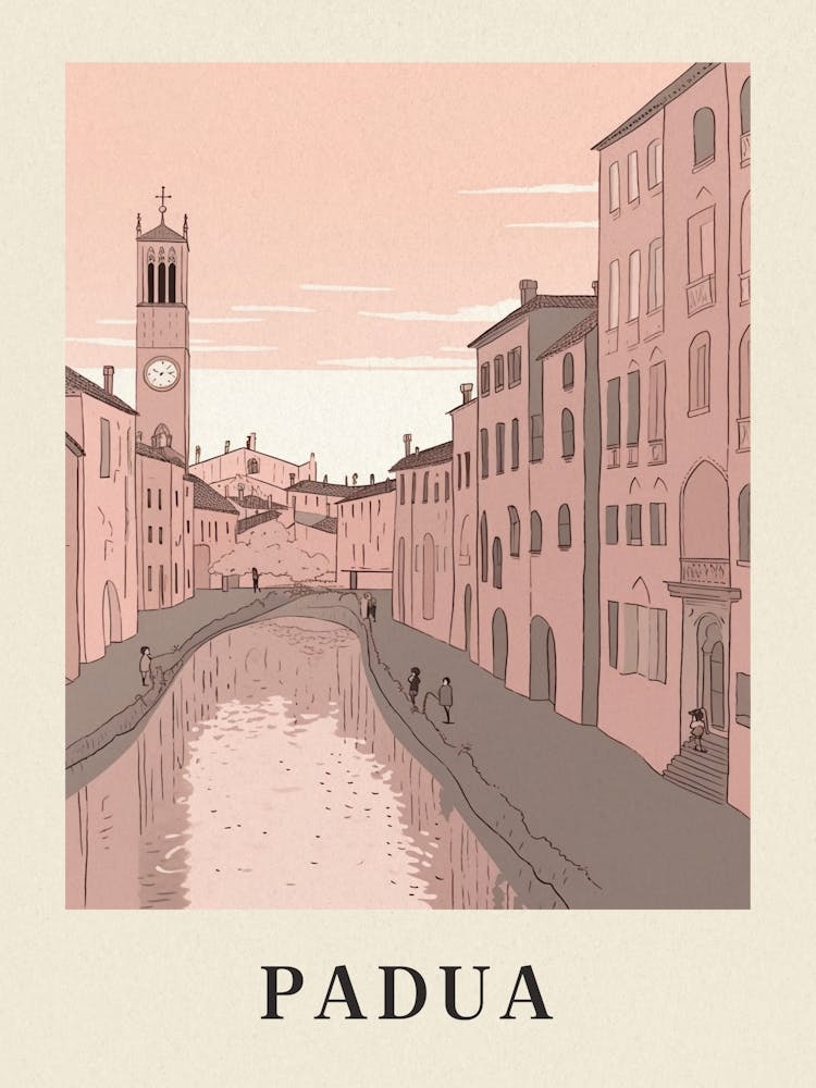 Padua Vintage Pink Italy Poster