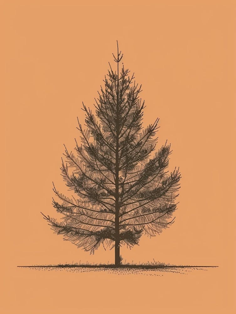 Fir Tree Minimalistic Drawing 1