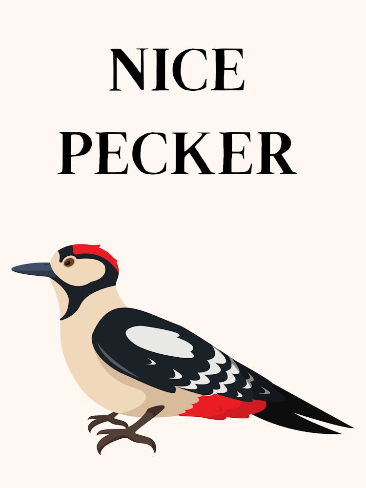 Nice Pecker Funny Bird Bathroom Print