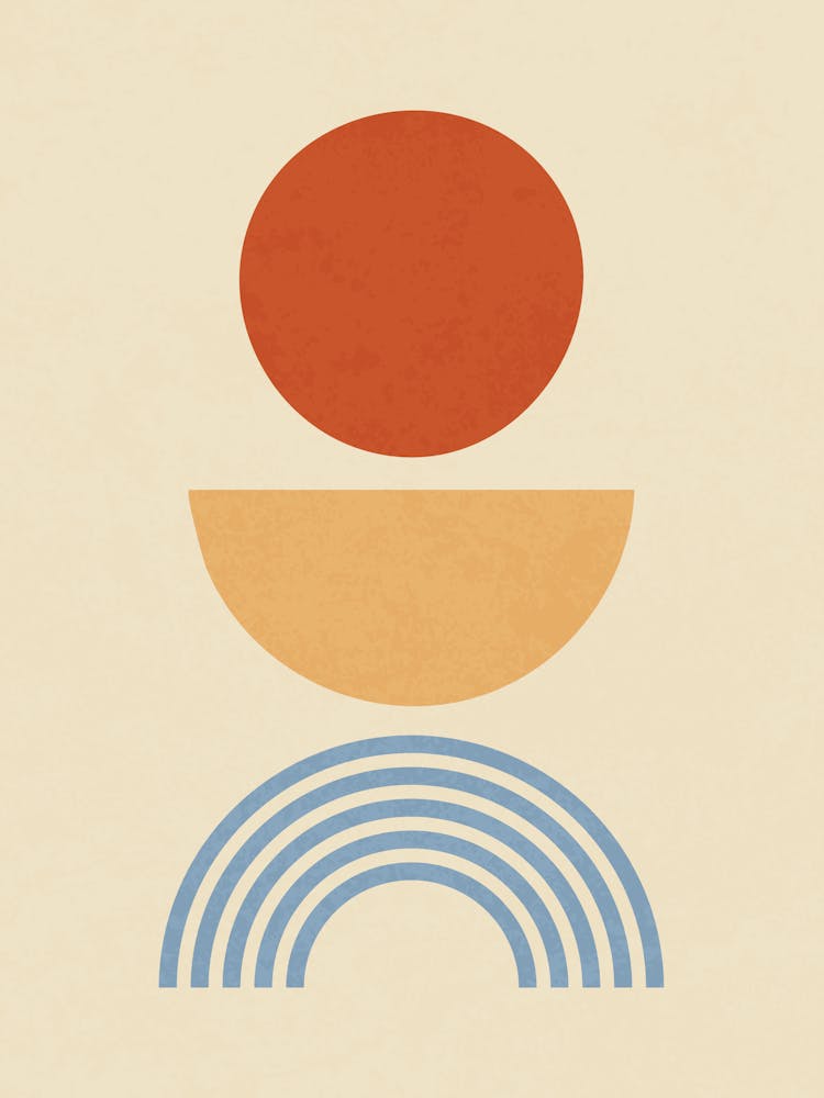 Retro-Minimalistische Geometrische Abstrakte Kunst