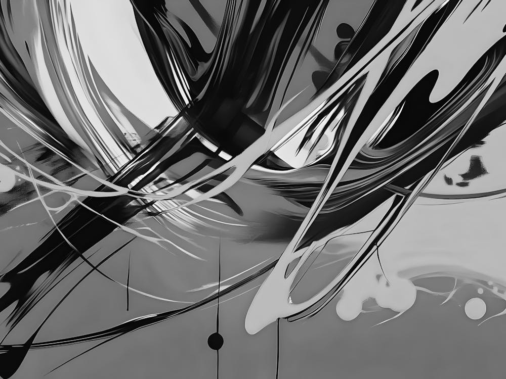 Abstract Black And White Painting 21