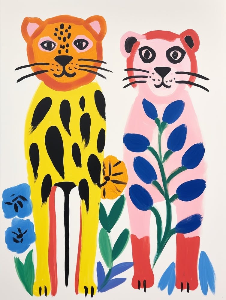 Colourful Kids Animal Art Lion 2
