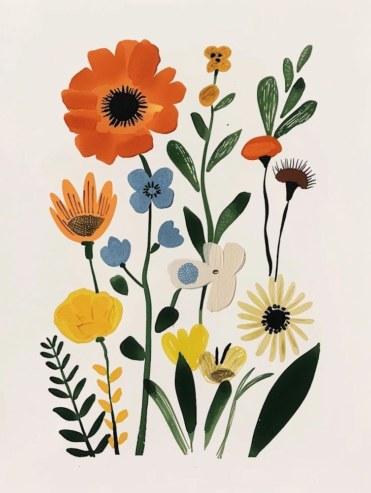 Painted Florals Marigold 1