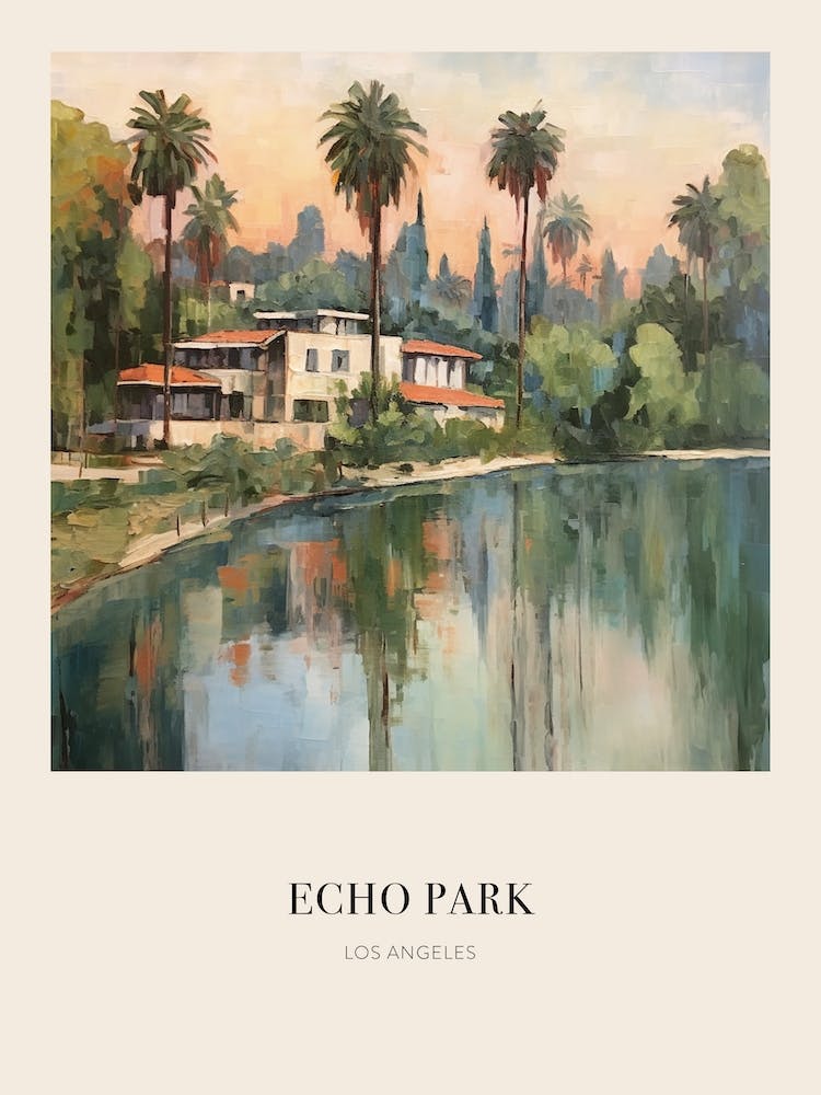Echo Park Los Angeles United States 2 Vintage Cezanne Inspired Poster