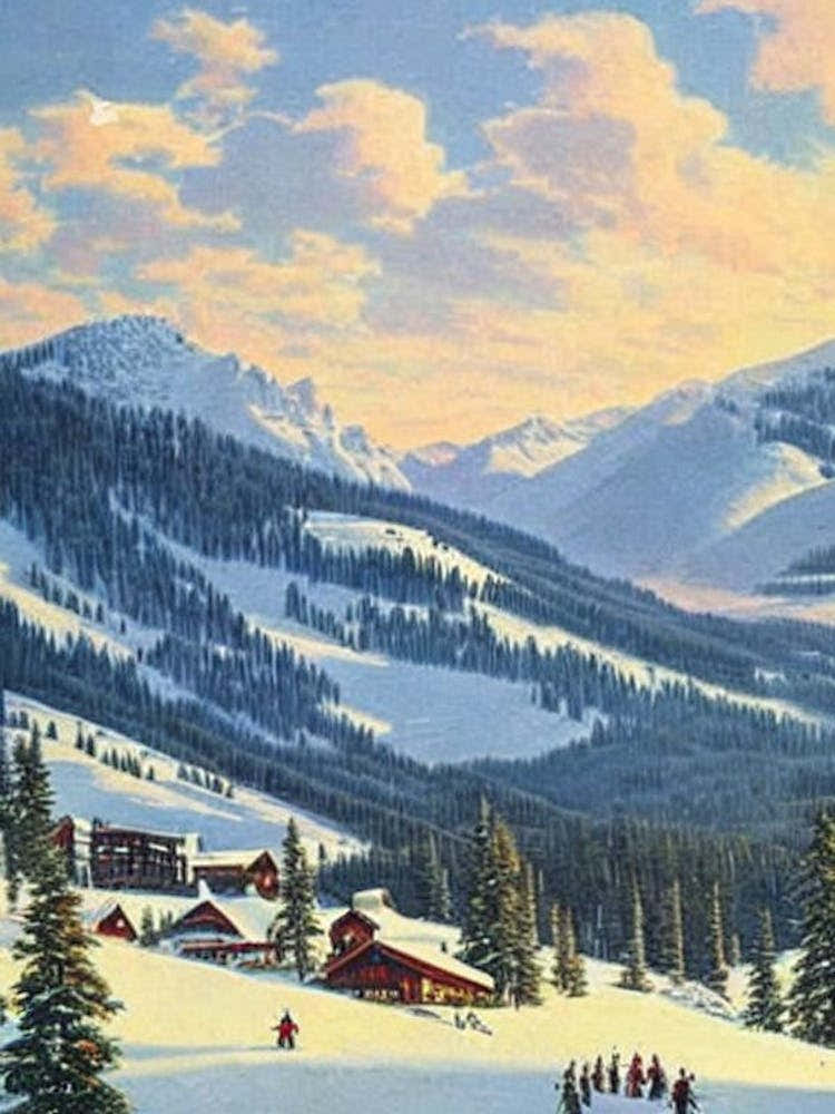 Vail, Usa Ski Resort Vintage Landscape 1 Skiing Poster