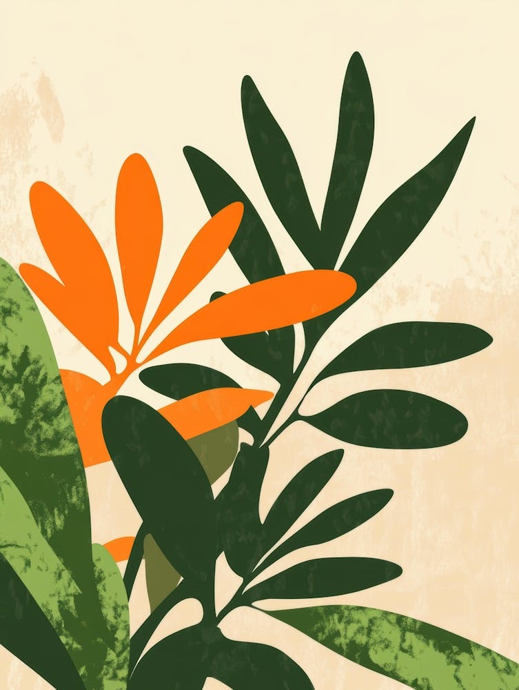 Orange And Green Leaves 2