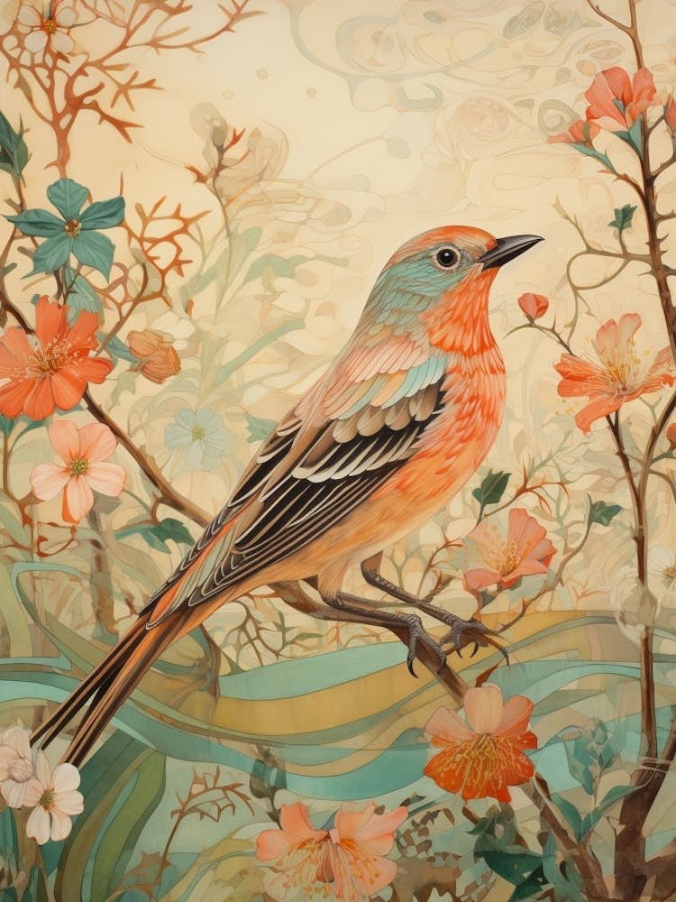 Lark 2 Detailed Bird Painting