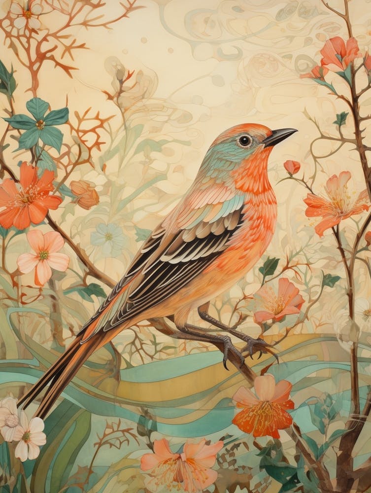 Lark 2 Detailed Bird Painting