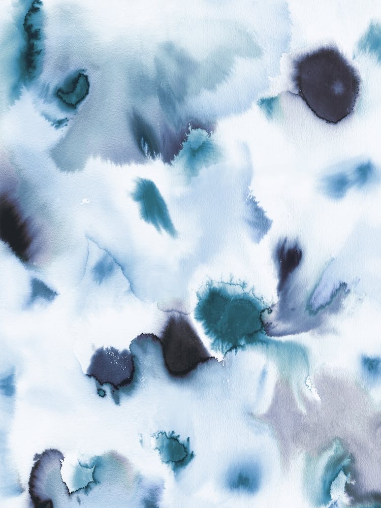 Abstract Watercolor Mineral Blue