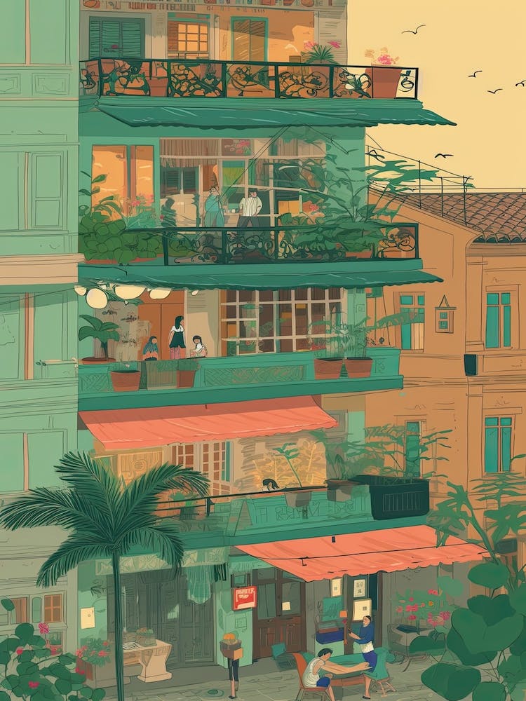 Hanoi Vietnam Illustration 2