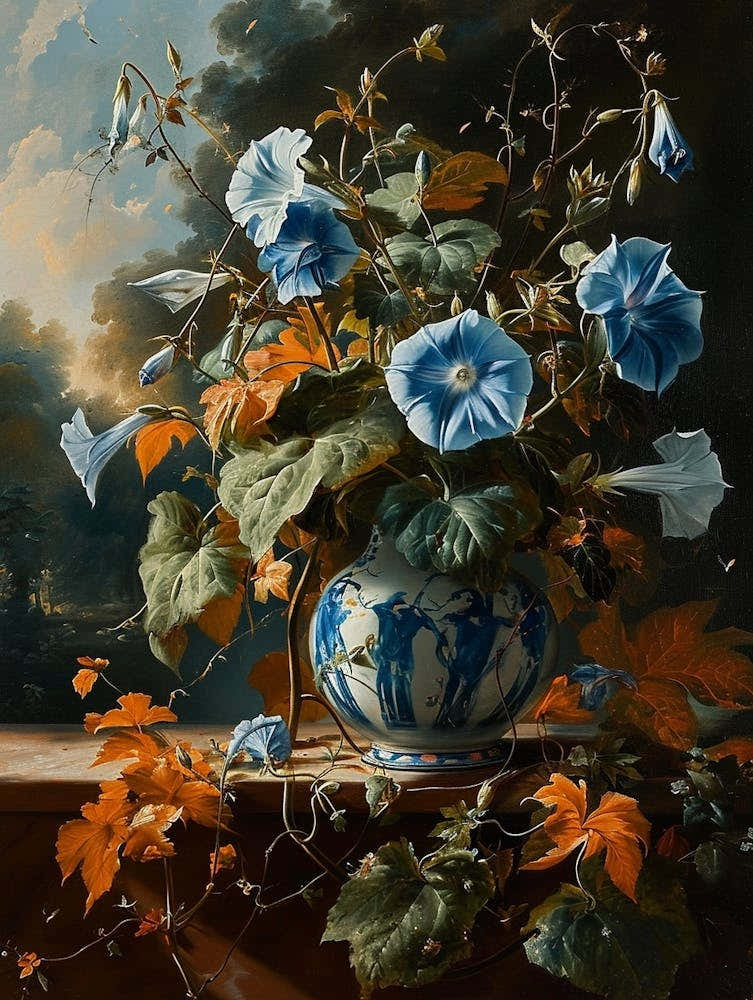 Baroque Floral Still Life Morning Glory 2