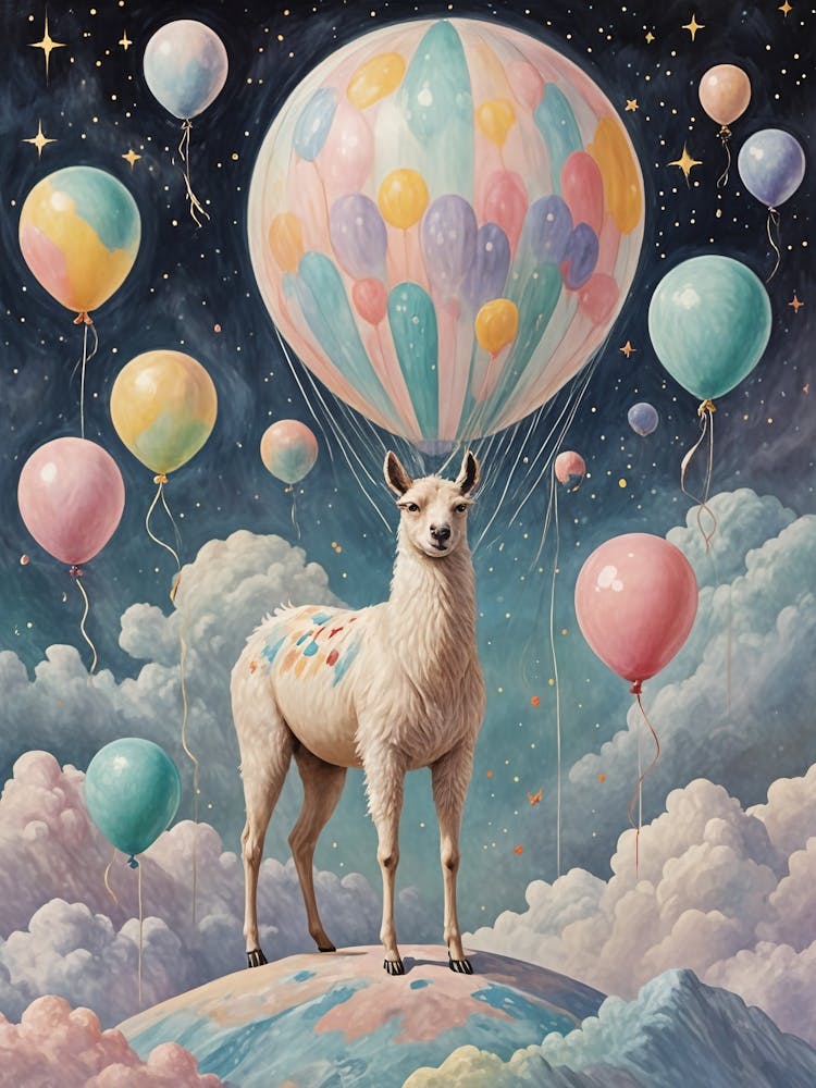 Party Llama In The Clouds