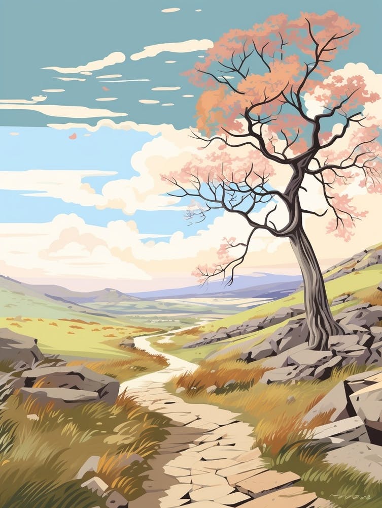 The Yorkshire Dales England 1 Hike Illustration