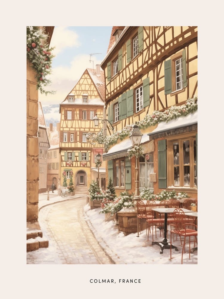 Vintage Winter Poster Colmar France 4