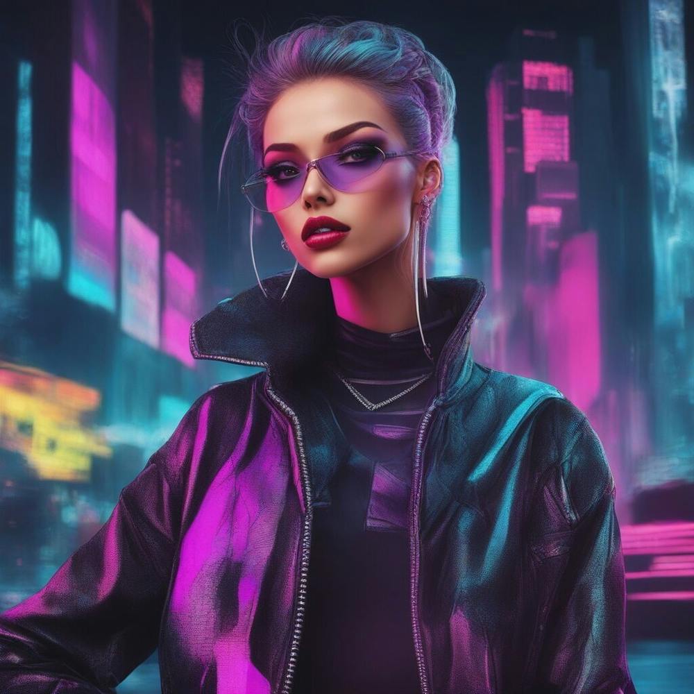 Cyberpunk city print