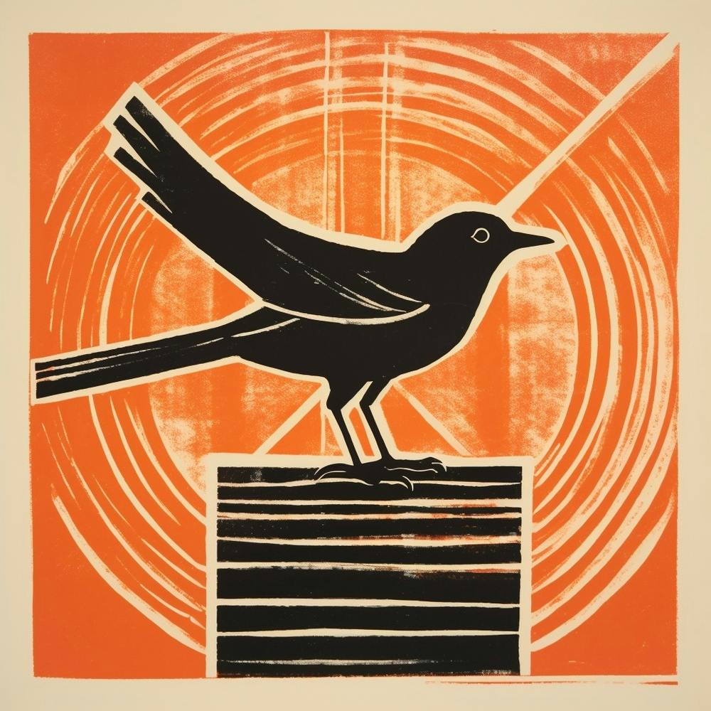 Retro Bird Lithograph Dipper 1