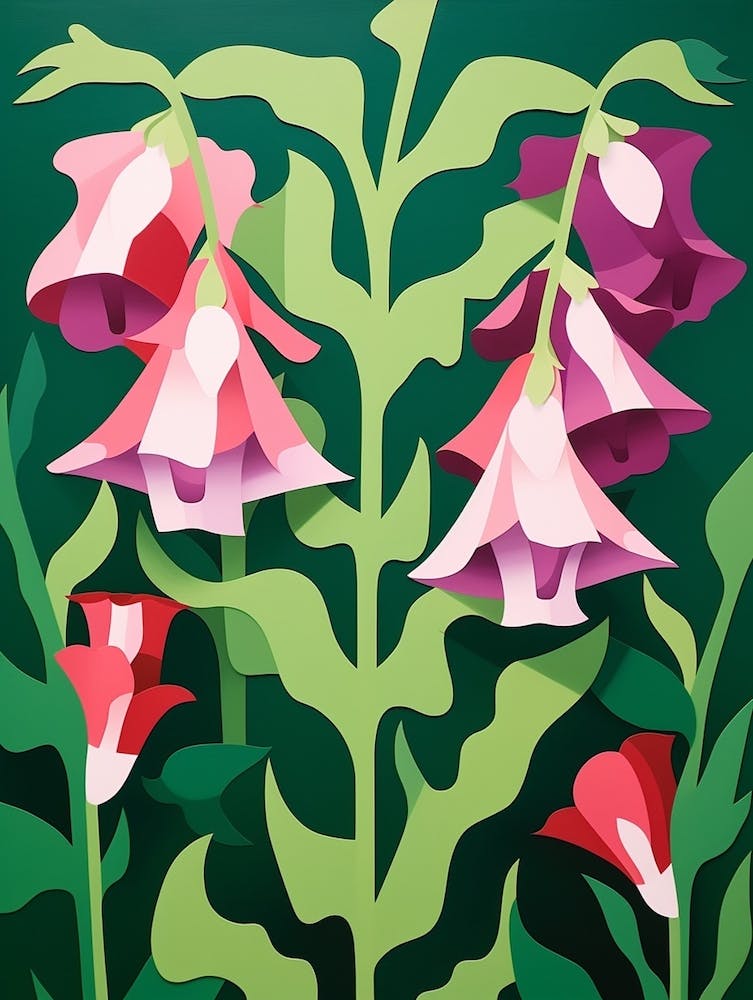 Cut Out Style Flower Art Canterbury Bells 3