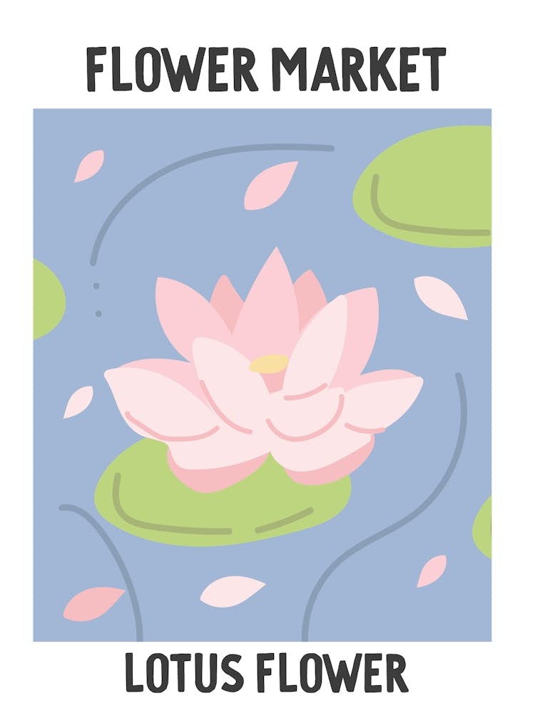 Flower Market Poster Lotus Flower