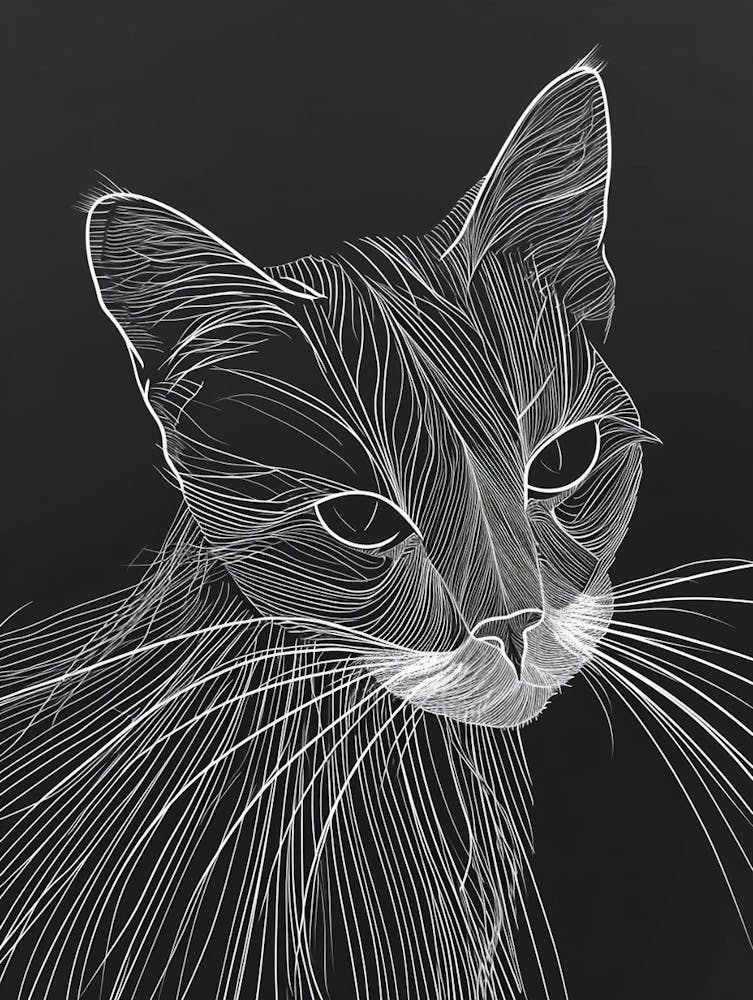 Colorpoint Shorthair Cat Minimalist Illustration 3 Art Print by Woof ...