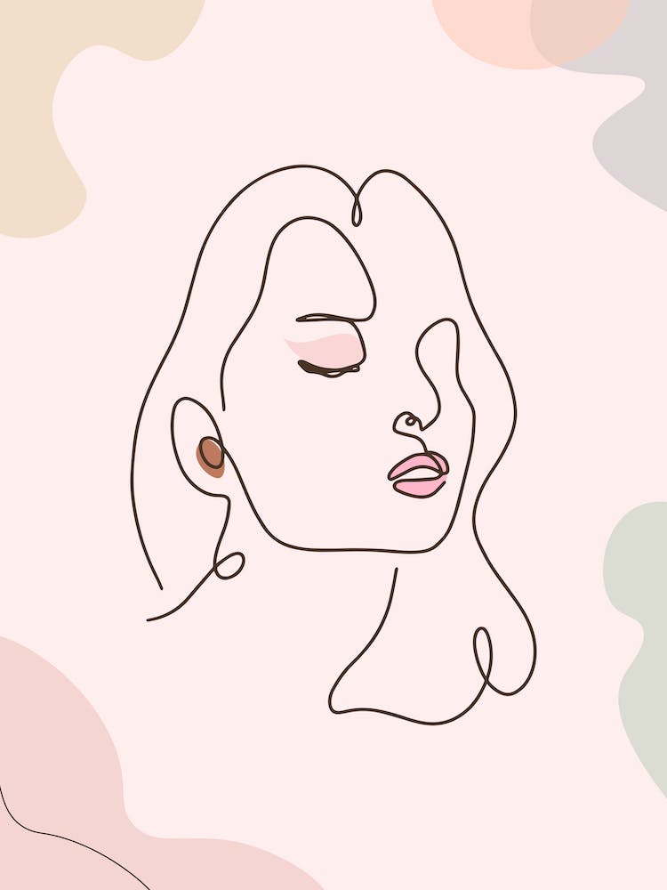 Pastel Minimal Woman Lineart