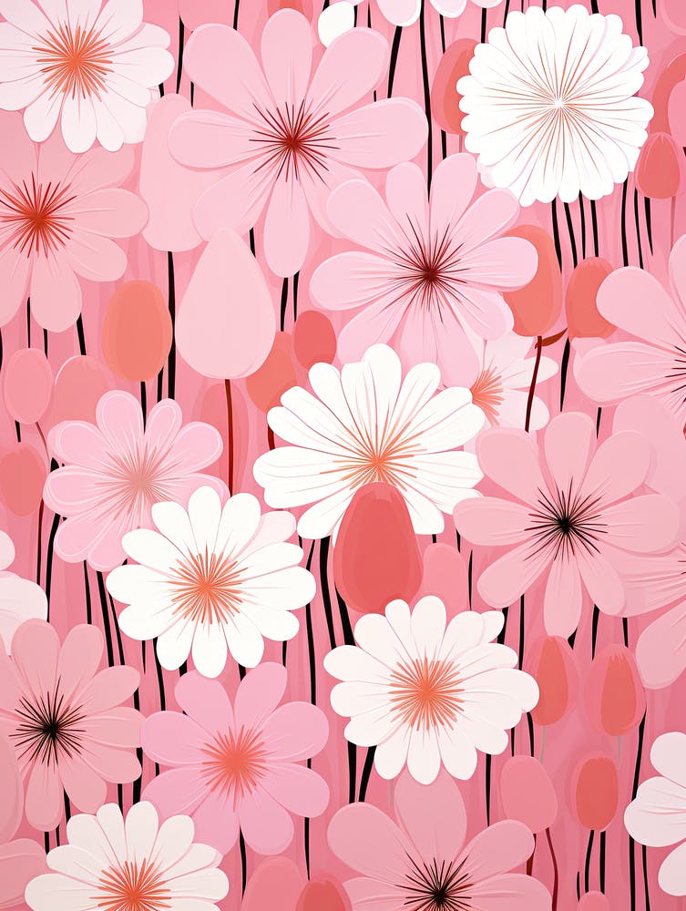 Pink Daisy Pattern Flowers 1