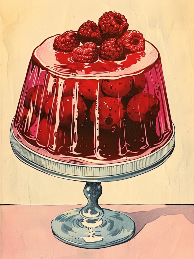 Rasperry Jelly Retro Illustration