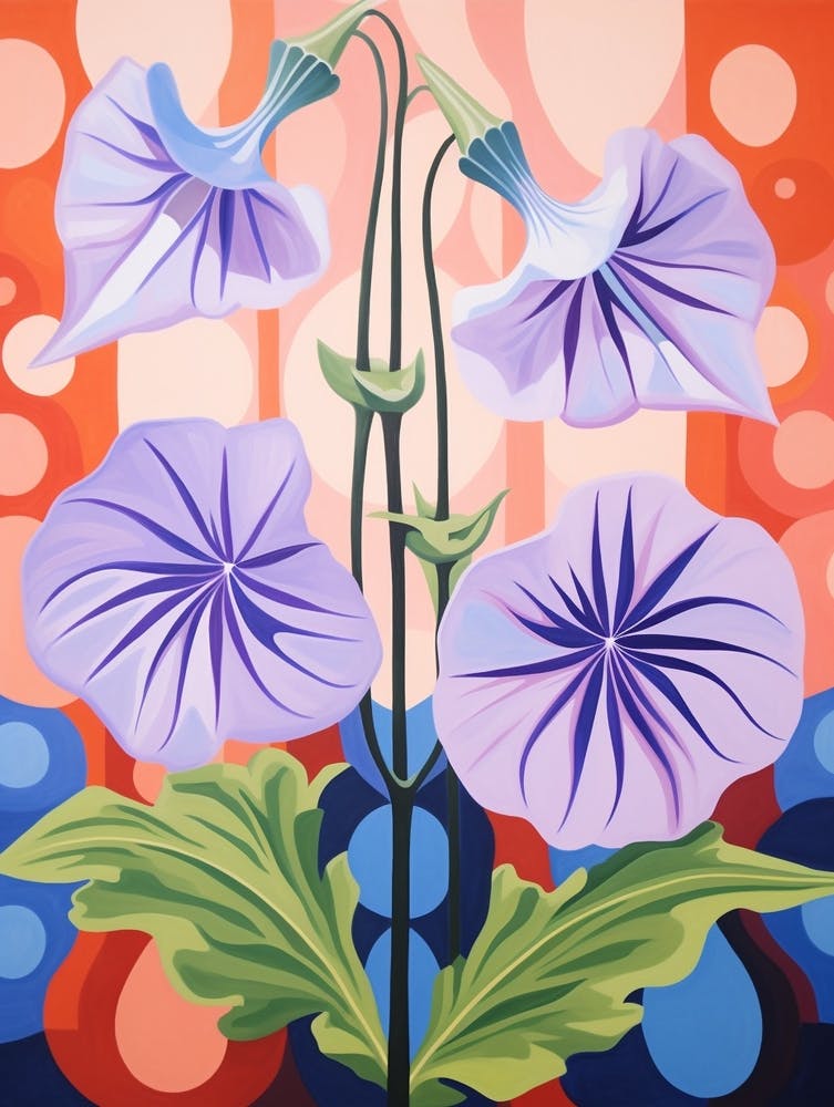 Canterbury Bells 1 Hilma Af Klint Inspired Pastel Flower Painting