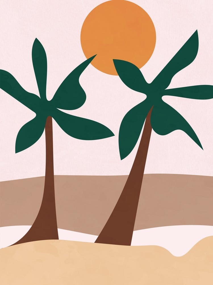 Palm Trees On The Beach