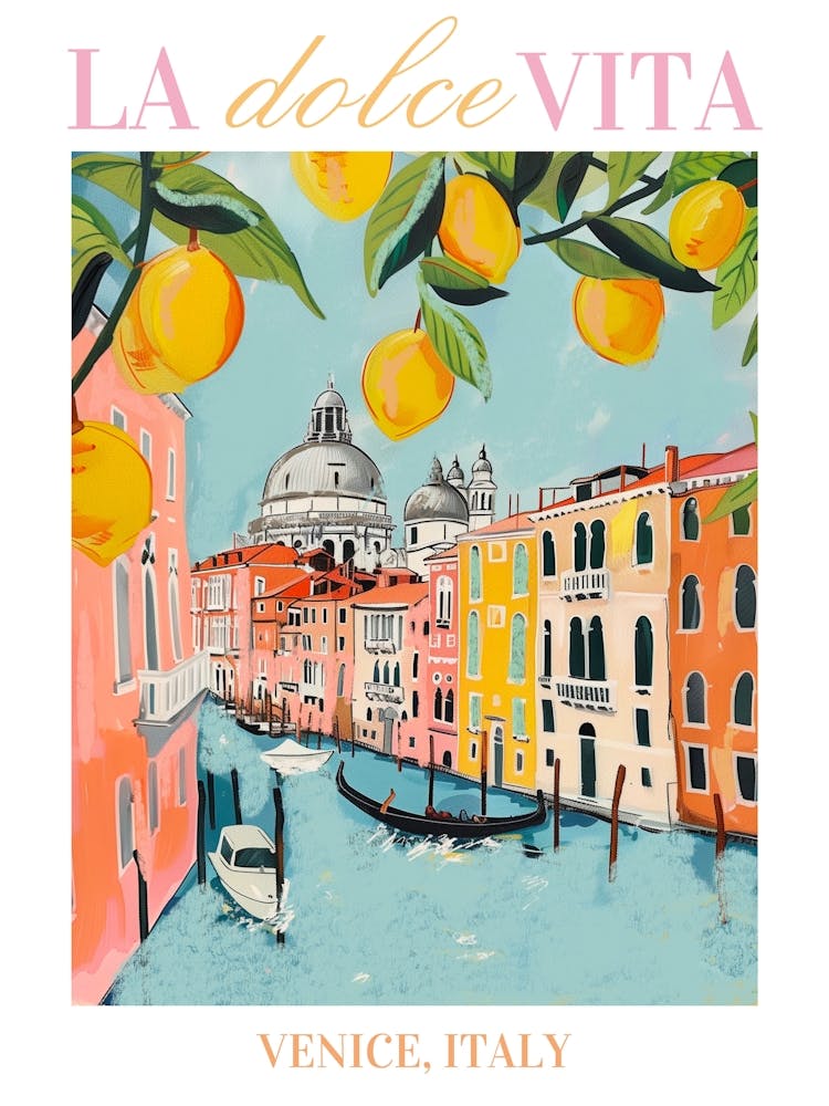 Venice Italy Illustration, Italian Poster