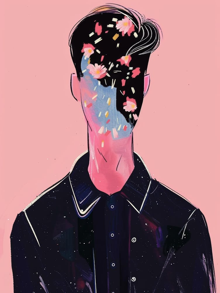 Man With Flowers On His Head 1