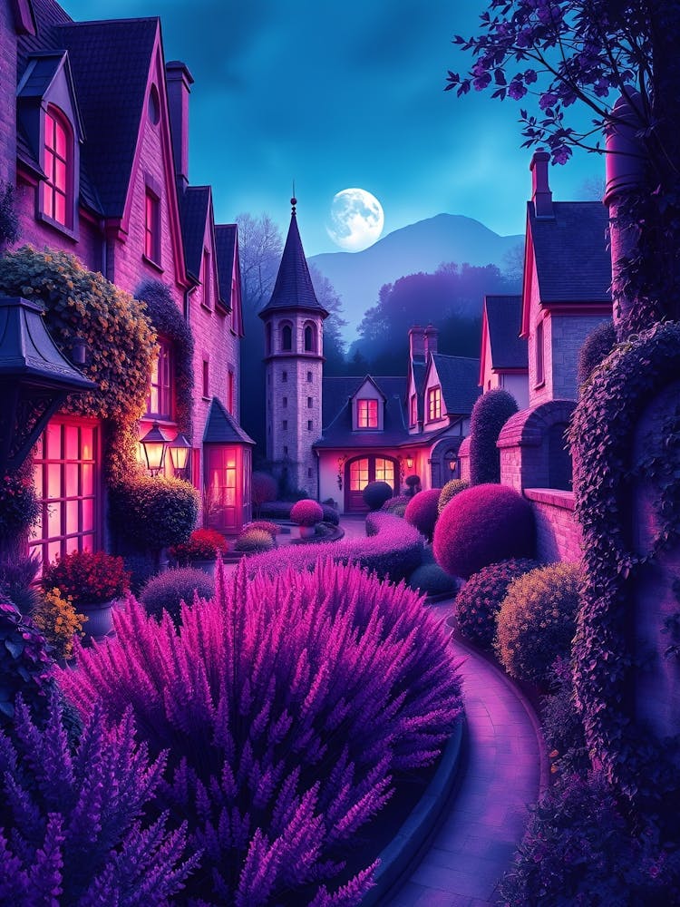 Fairytale Village At Night