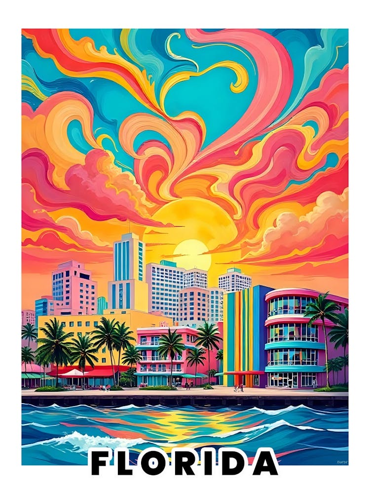 Florida Vibrant Vintage Travel Poster 11