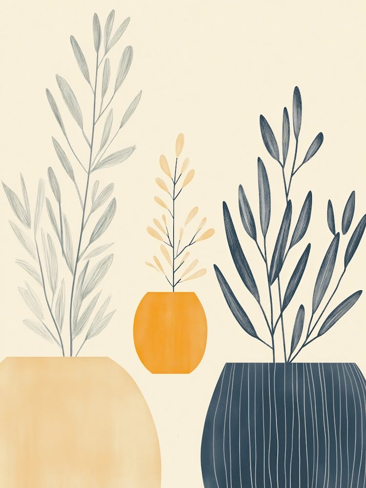 Three Potted Plants 1