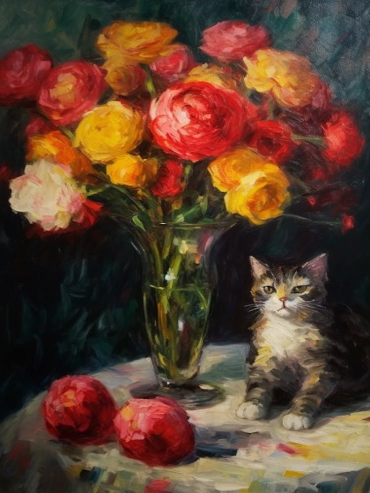 Ranunculus With A Cat 2
