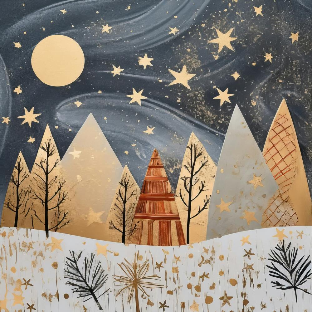 Christmas Trees In The Snow