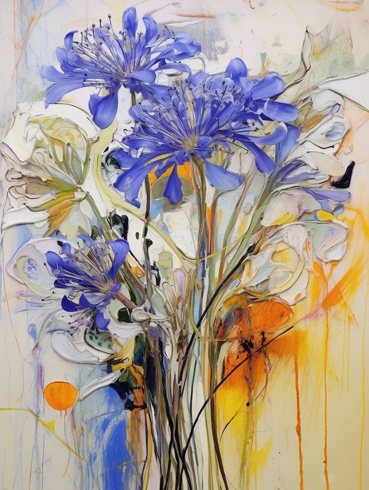 Abstract Flower Painting Agapanthus 3